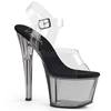 Pleaser - SKY308T Sandale à bride à la cheville, Pole dance chaussures - Chaussures de pole dance - Noir/Couleur argent Product image